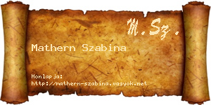 Mathern Szabina névjegykártya